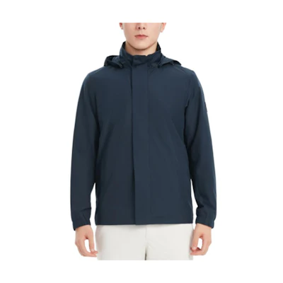 AIGLE GTX Windproof Breathable Jacket with Detachable Hood - Navy Blue Q6513