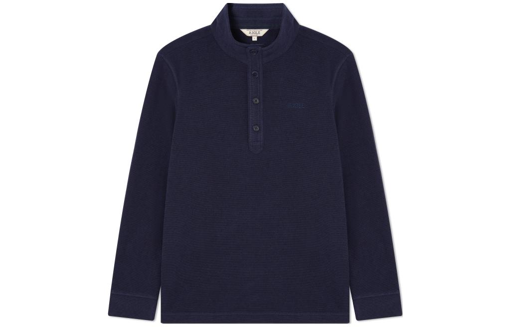 AIGLE Half-Zip Pullover Fleece with Embroidered Logo - Navy Blue () AX472