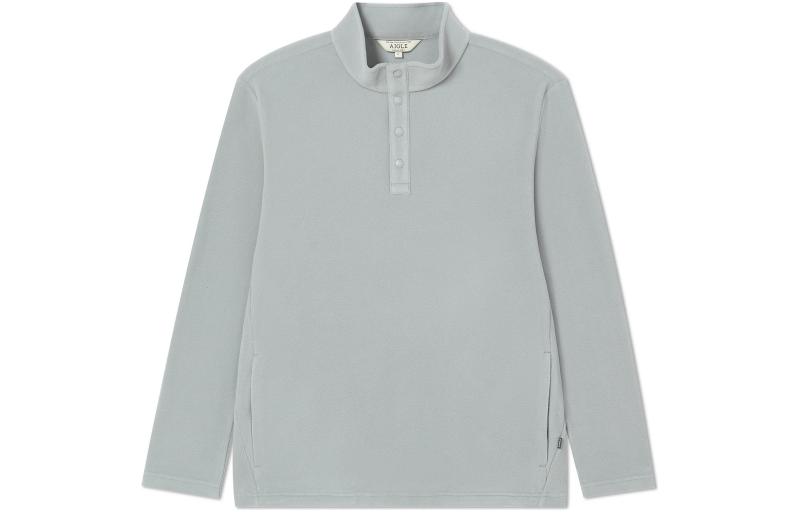 AIGLE Lightweight Outdoor Pullover Stand Collar Sweatshirt Men Metallic Grey AL422