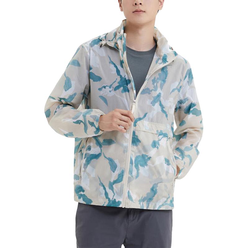 AIGLE Lightweight Water-Repellent Jacket Cream White with Print Pattern Q270G