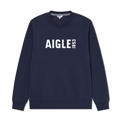 AIGLE Logo Casual Sports Unisex Sweatshirt Deep Imperial Blue AF262