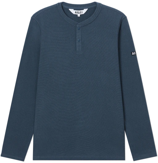 aigle-logo-fleece-pullover-crewneck-light-navy-blue-warm-and-breathable-ab-319