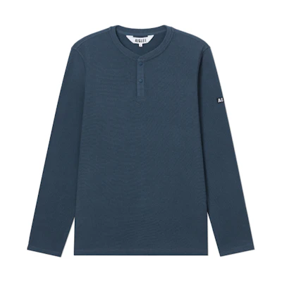 AIGLE Logo Fleece Pullover Crewneck - Light Navy Blue, Warm & Breathable AB319