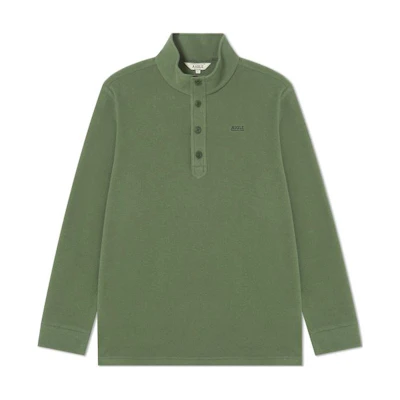AIGLE Logo Fleece Pullover with Stand Collar - Leaf Green AL412