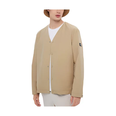 AIGLE Logo Lightweight Water-Resistant Casual Jacket for Men Beige Color AH172