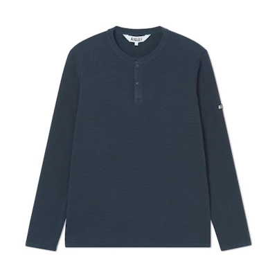 AIGLE Logo Warm Fleece Pullover Crewneck - Imperial Deep Blue AB313