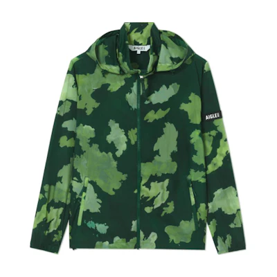 AIGLE Logo Waterproof Lightweight Hooded Jacket Men’s - Pine Green AG732