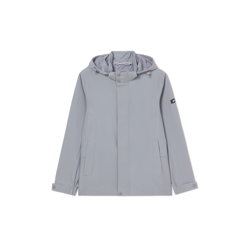 AIGLE MTD Logo Waterproof Windbreaker Jacket Light Gray AJ631