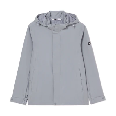 AIGLE MTD Logo Waterproof Windbreaker Jacket Light Gray AJ631