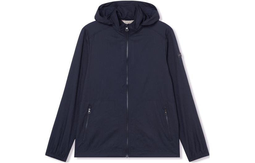AIGLE Navy Blue Casual Zip-Up Sports Jacket Q7932