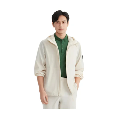 AIGLE Outdoor Hooded Zip Jacket Long Sleeve - Cream White Q192A