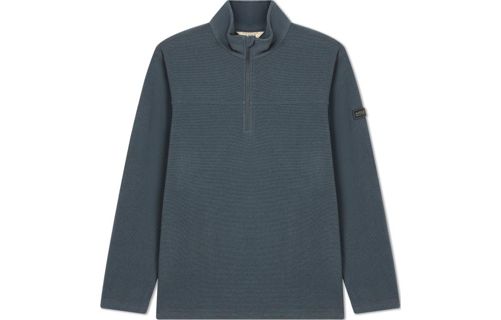 AIGLE Outdoor Sports Casual Warm Long-Sleeve Sweatshirt - Rock Gray Blue AX381