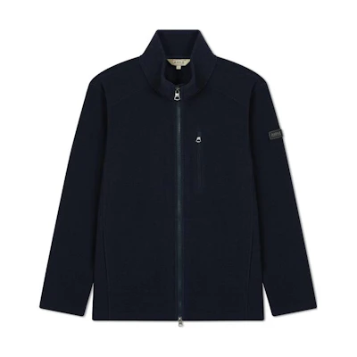 AIGLE Polartec Navy Blue Fleece Jacket with Stand Collar and Zipper AX391
