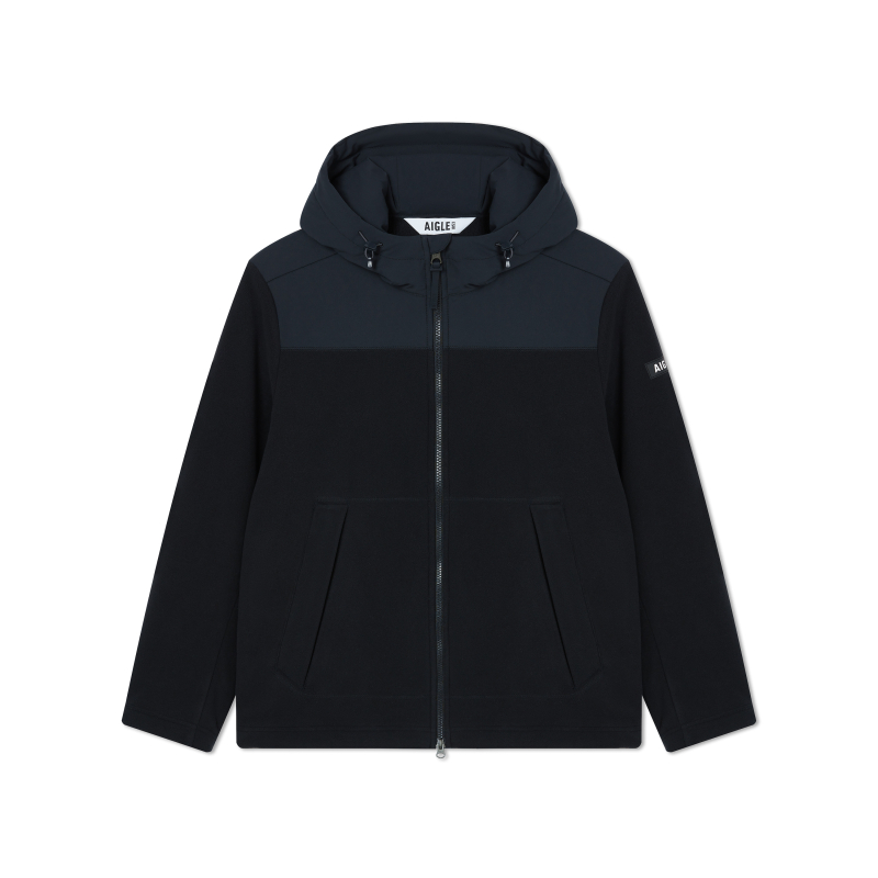 AIGLE Polartec Water-Resistant Fleece Outdoor Jacket Men’s Black AQ472