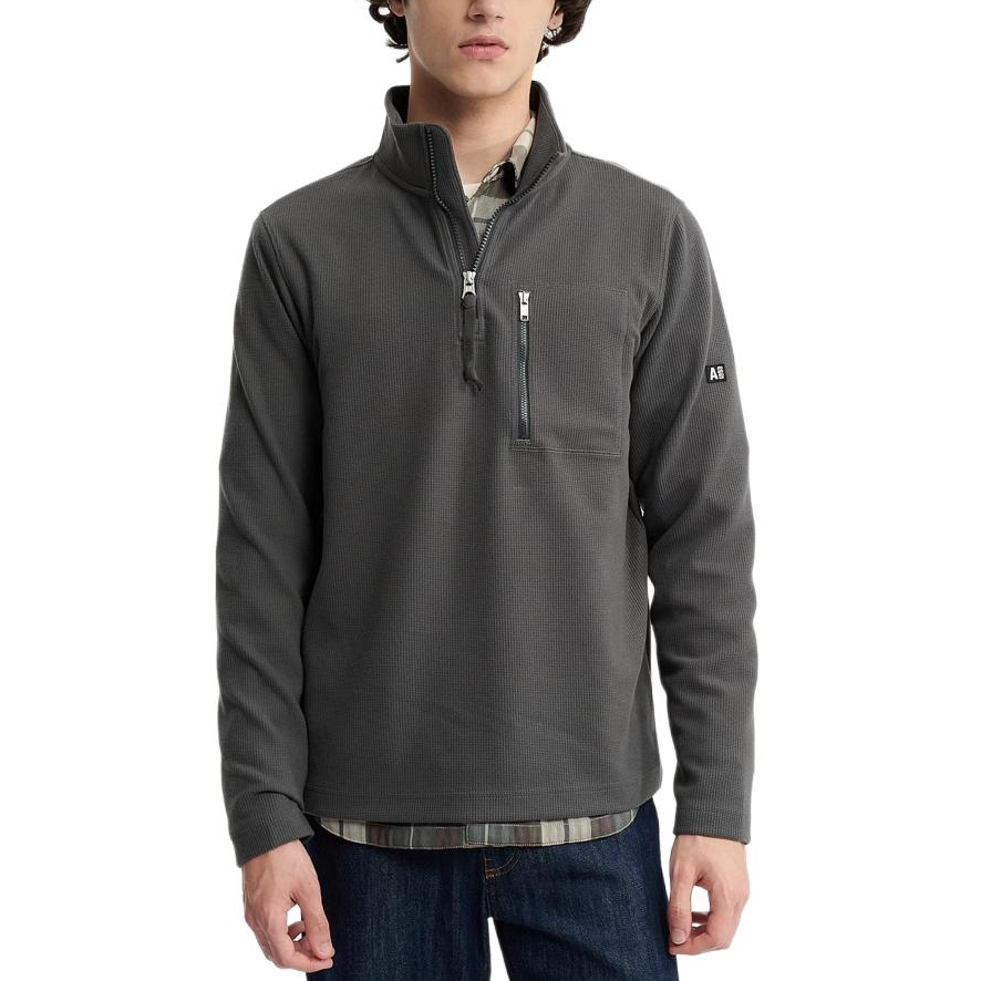 AIGLE Slim Fit Pullover Long Sleeve Jacket Carbon Fiber Gray AN383