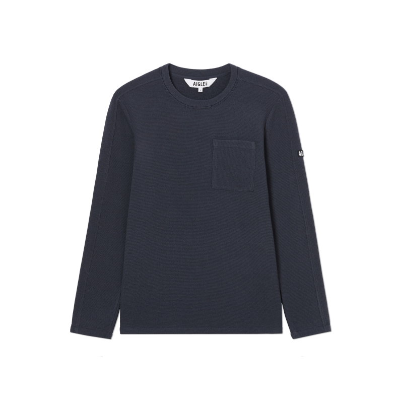 AIGLE Solid Color Crewneck Sweatshirt Imperial Dark Blue AS451