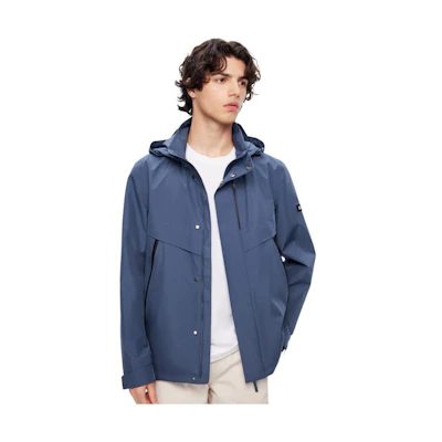 AIGLE Solid Color Zip Hoodie Jacket Swamp Blue AJ582