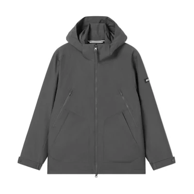 AIGLE Solid Outdoor Zip-Up Hoodie Jacket in Carbon Fiber Gray AQ412