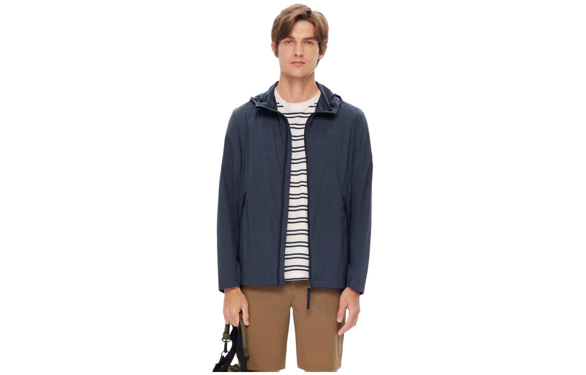 AIGLE Solid Waterproof Sun-protective Outdoor Jacket - Imperial Navy Blue AK211