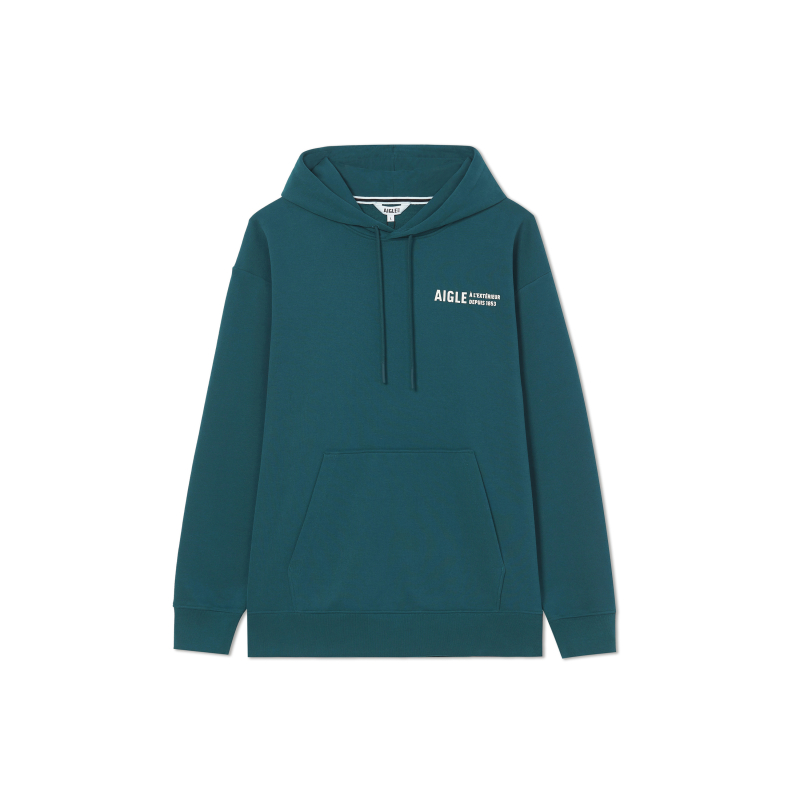 AIGLE Storm Blue Outdoor Hoodie with Logo Print Design AK73