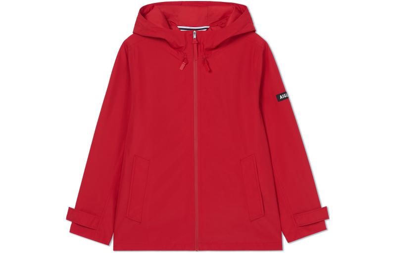 AIGLE Unisex Outdoor Waterproof Windproof Red Jacket with Long Sleeves AG803
