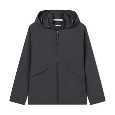AIGLE Urban Outdoor Detachable Hood Jacket in Carbon Fiber Gray AP122