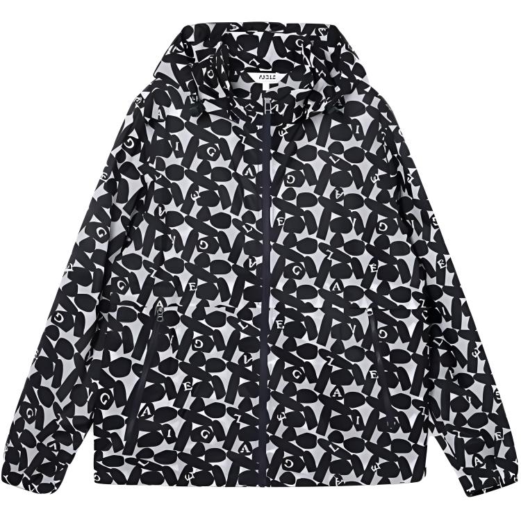 AIGLE Water-Repellent Lightweight Printed Jacket - Imperial Navy Q7522