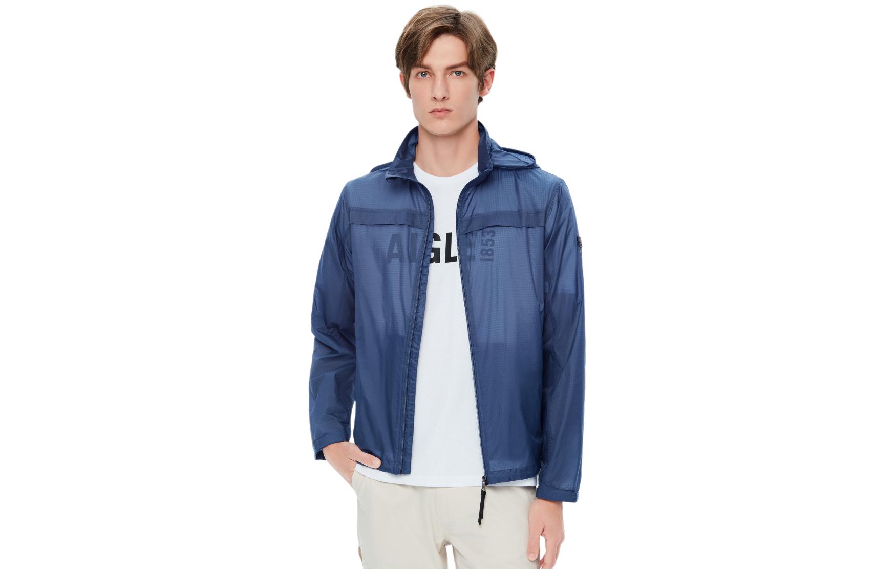 AIGLE Waterproof Outdoor Jacket Moonlight Blue Casual Solid Color AR622