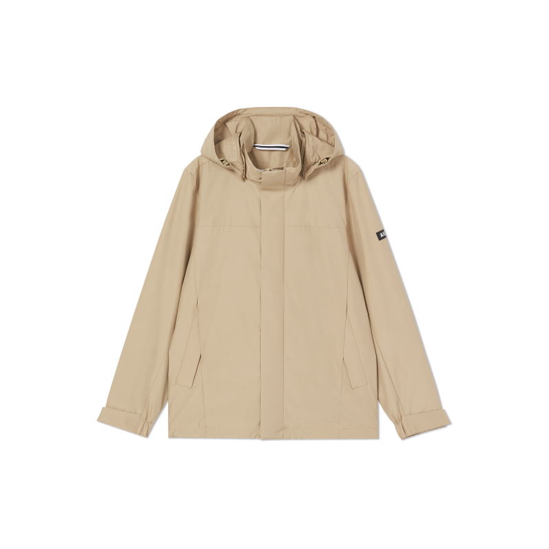 AIGLE Waterproof Outdoor Jacket with Detachable Hood in Almond Brown AJ623