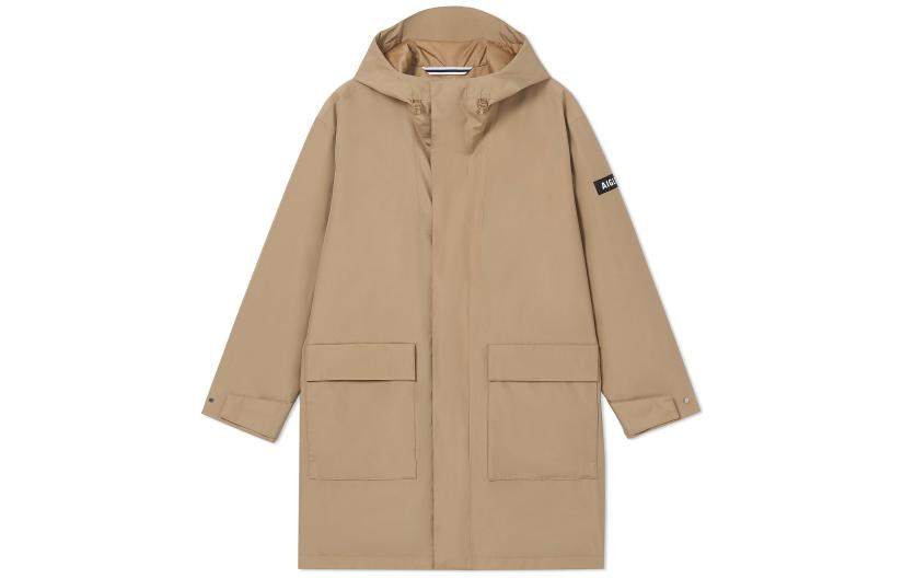 AIGLE Waterproof Windbreaker Jacket with Hood - Light Beige AM392