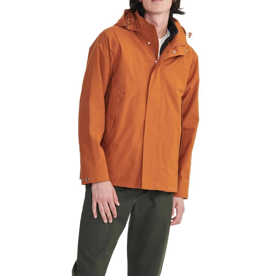 AIGLE Windproof Waterproof Breathable Jacket Mocha Brown-Yellow AP393