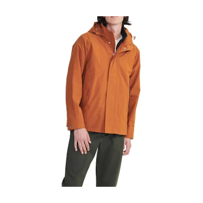 AIGLE Windproof Waterproof Breathable Jacket Mocha Brown-Yellow AP393
