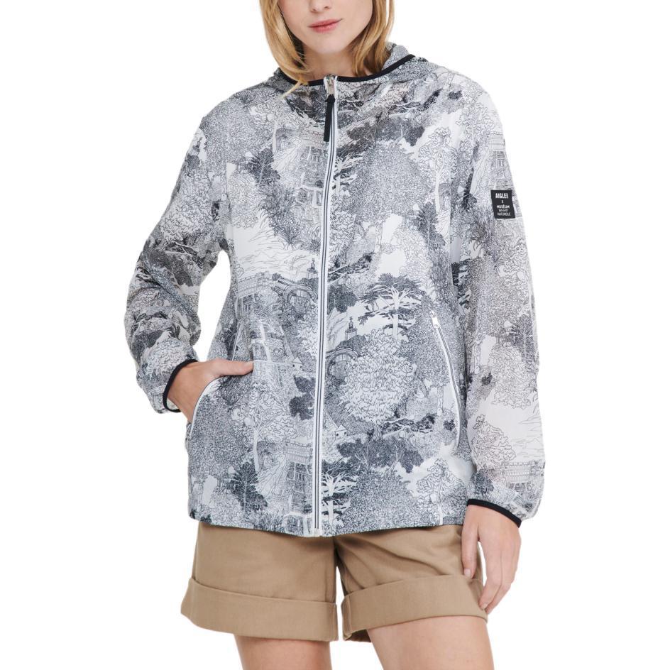 AIGLE MNHN City Flower Lightweight Hooded Jacket Unisex Full-Zip AY571