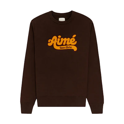 Aimé Leon Dore Brown Embroidered Logo Crewneck Sweatshirt Unisex FW23CS011-0000