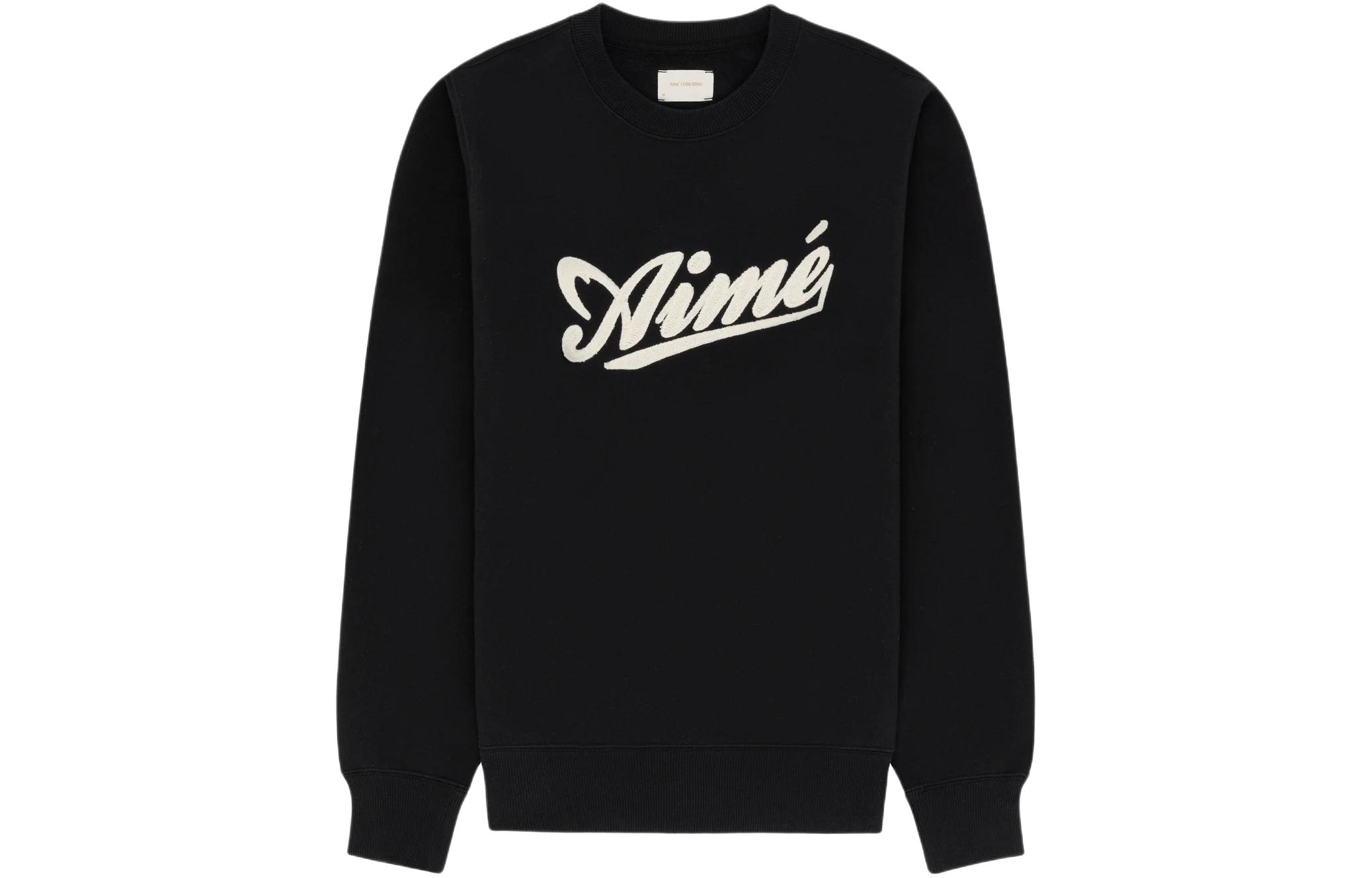 Aimé Leon Dore Logo Print Crewneck Pullover Sweatshirt Black () SS24CS012
