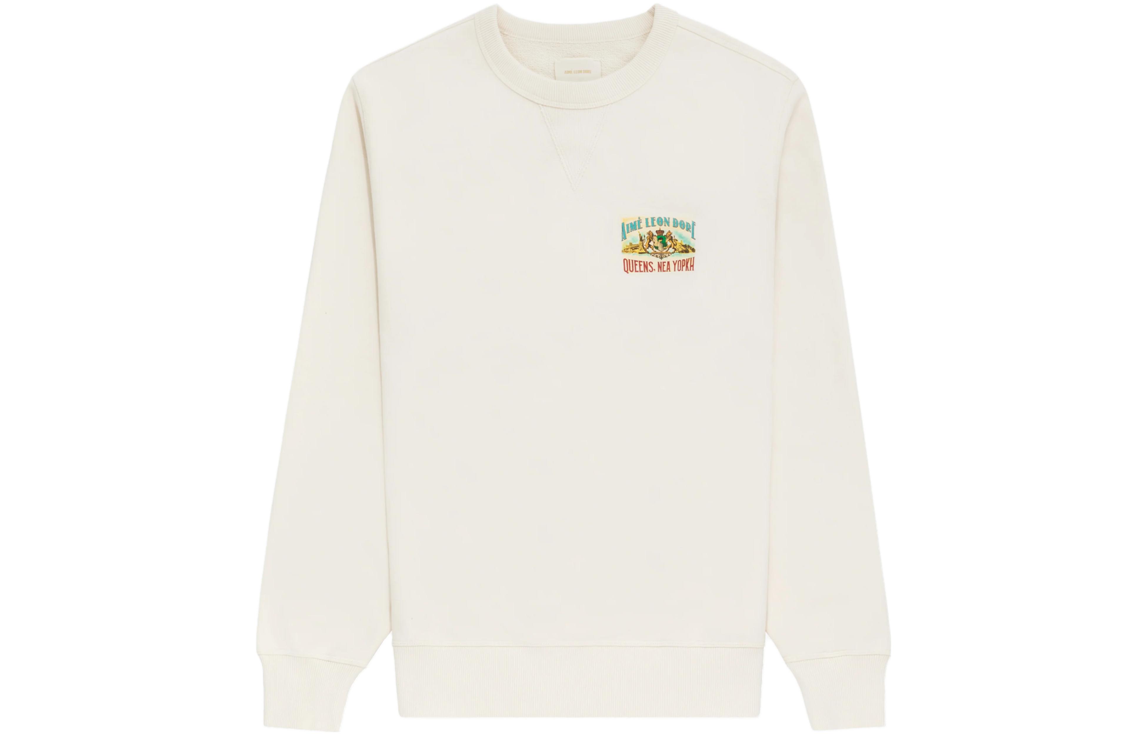 Aimé Leon Dore Logo Print Crewneck Sweatshirt Beige Unisex FW23CS022-0042