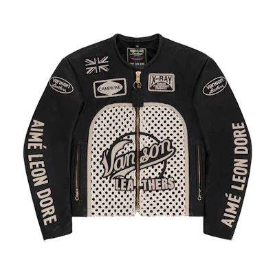 Aimé Leon Dore Logo Print Zip-Up Jacket Men’s Black Long Sleeve SS24WJ019