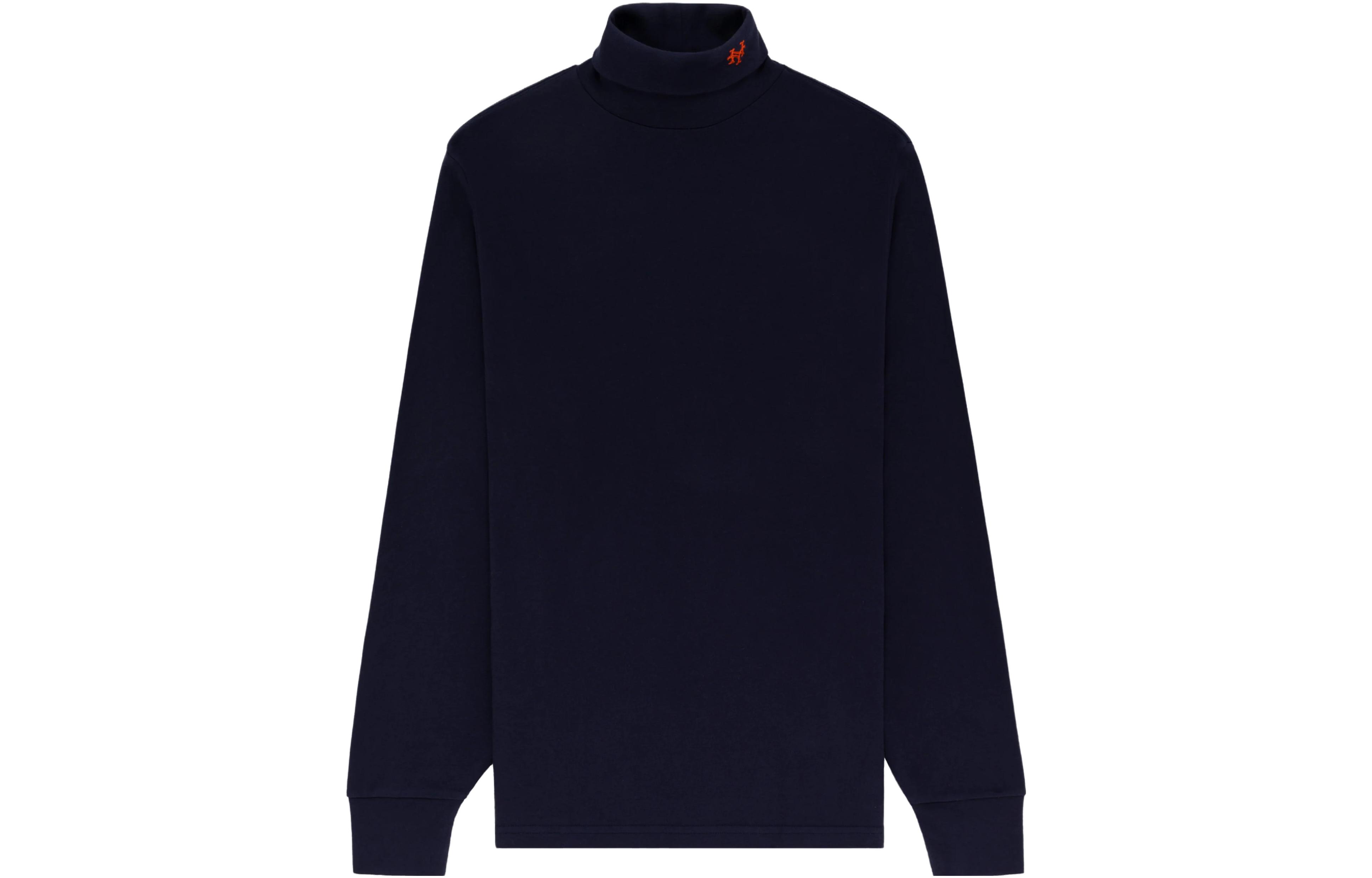 Aimé Leon Dore Plain High-Neck Pullover Unisex Hoodie Navy Blue FW23CT028-0007