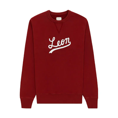 Aimé Leon Dore Printed Crewneck Pullover Sweatshirt Unisex Red FW23CS017-0012