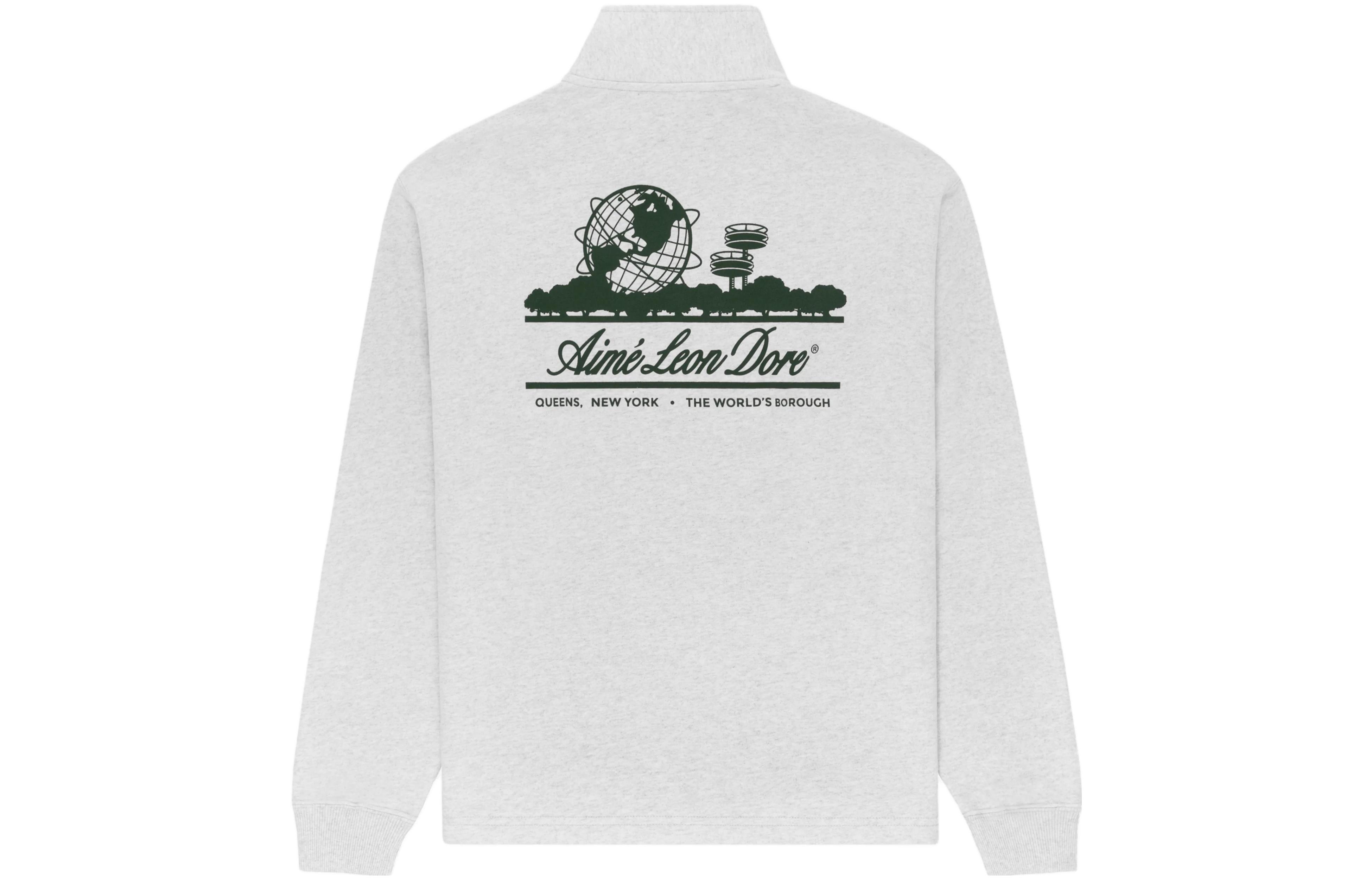 Aimé Leon Dore Printed Mock Neck Pullover Sweatshirt Unisex Grey FW23CS025-0039