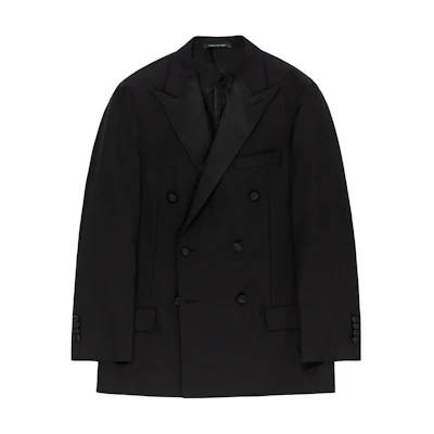 Aimé Leon Dore Solid Black Double-Breasted Casual Jacket Unisex Black FW23WJ039-0003