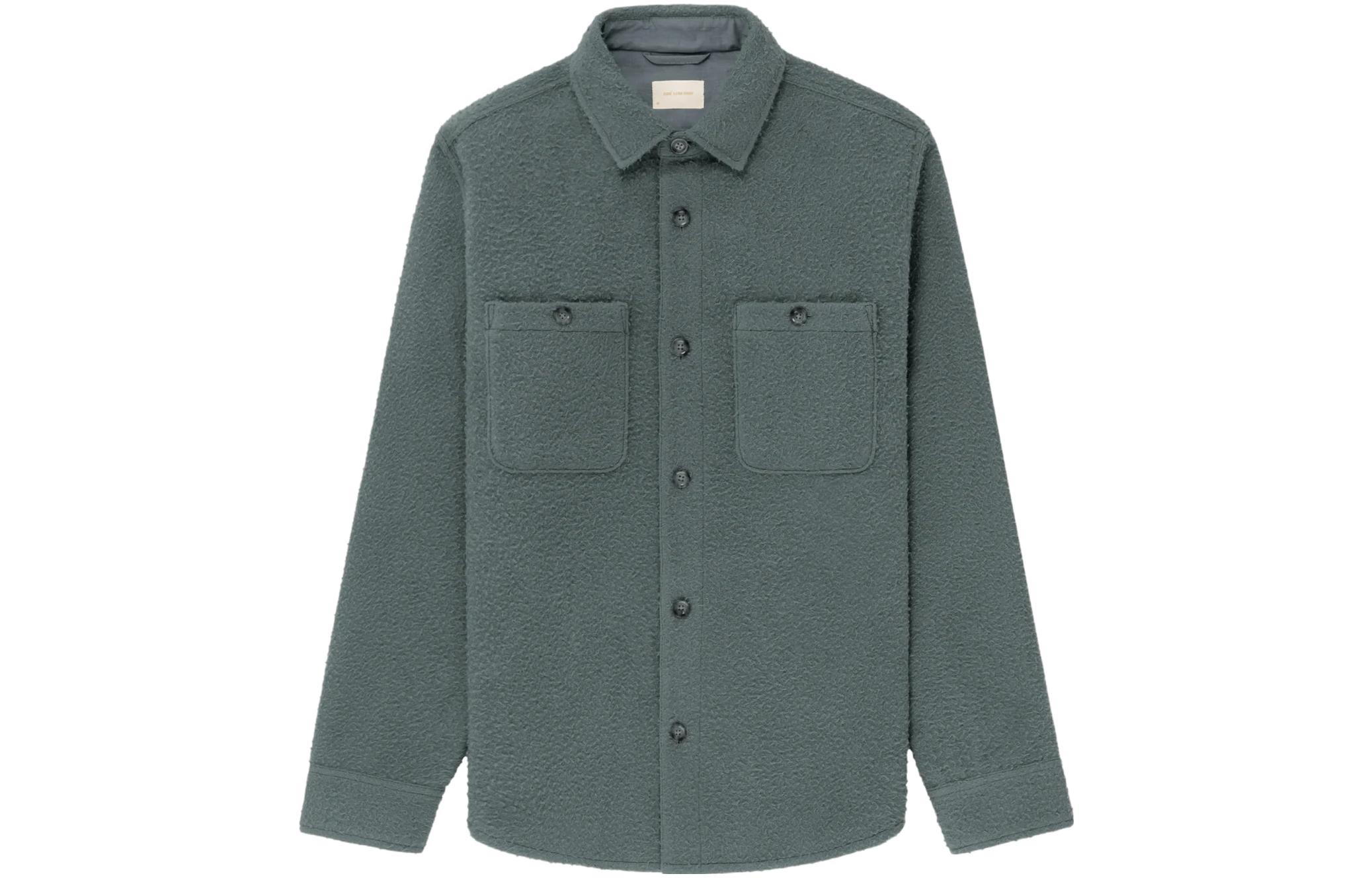 Aimé Leon Dore Solid Button-Up Jacket Unisex Blue Gray FW23WT005-0017