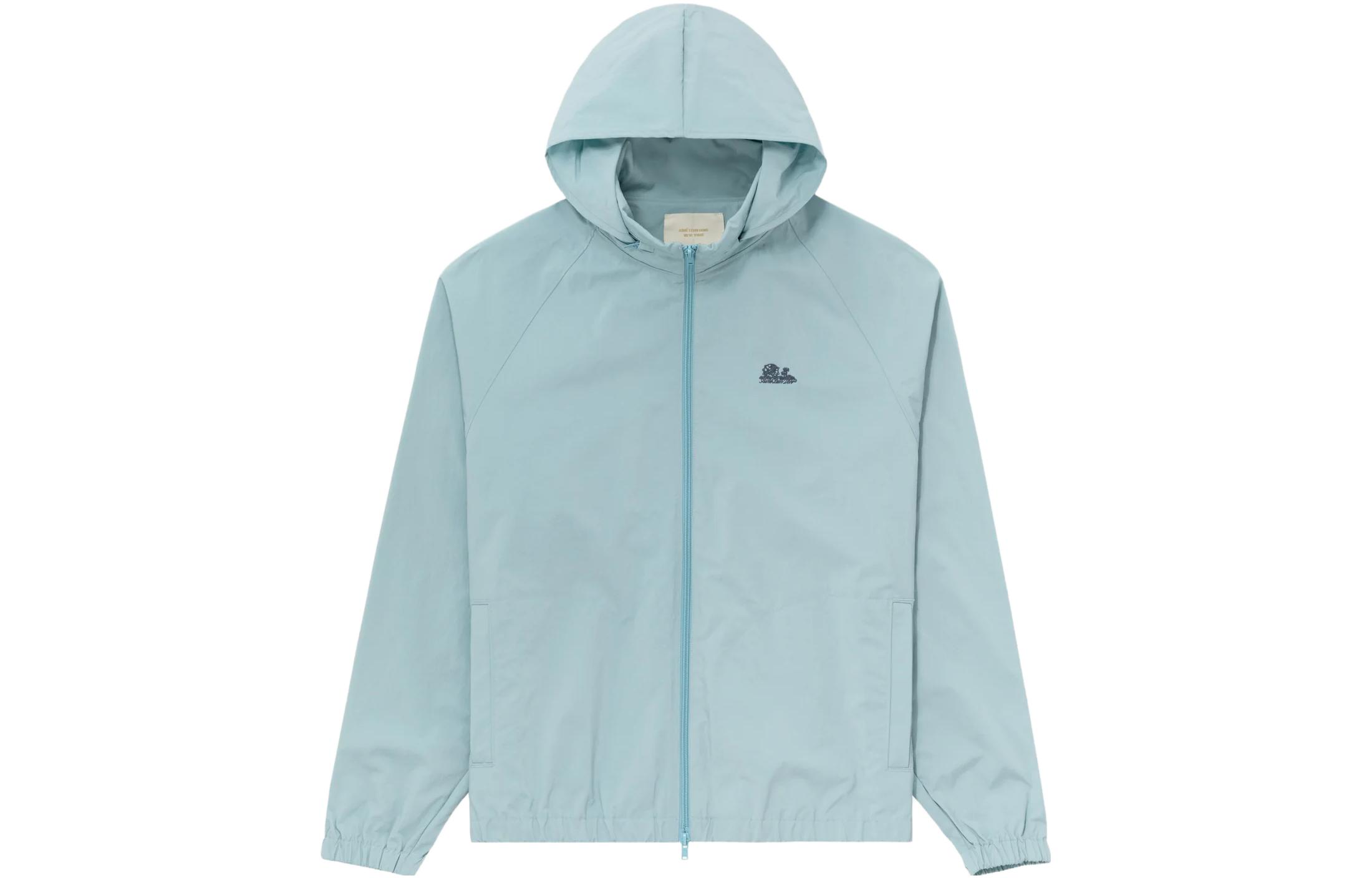 Aimé Leon Dore Solid Logo Embroidered Raglan Zip Hoodie Blue Unisex SS23WJ033