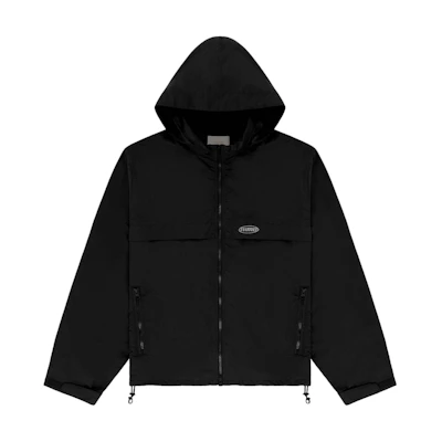 Aimé Leon Dore SS24 Black Logo Zip Jacket Unisex with Elastic Cuffs and Pockets SS24WJ006-JETBLACK