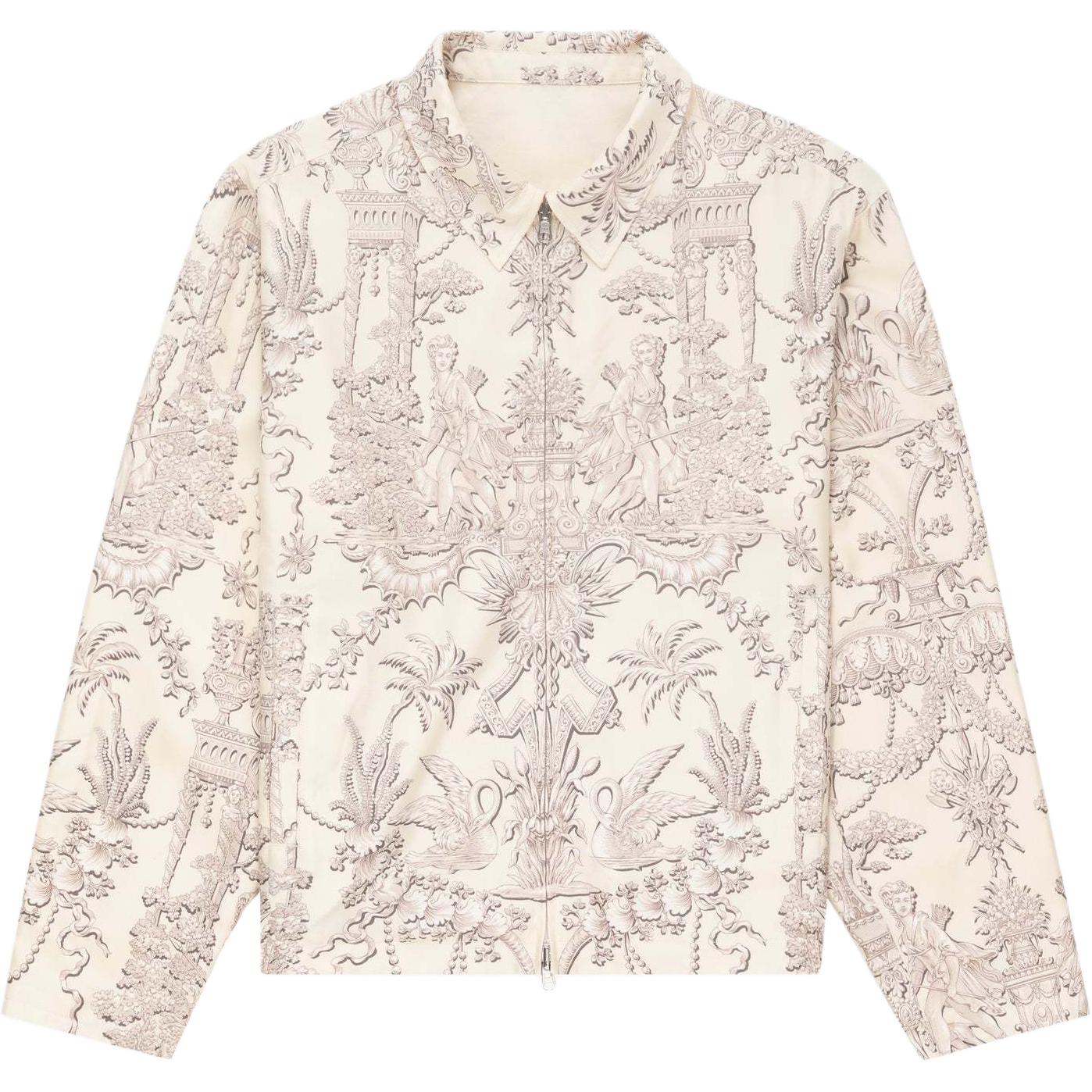 Aimé Leon Dore SS24 Como Print Full-Zip Jacket Cream Unisex Long Sleeve SS24WJ014-PRISTINE
