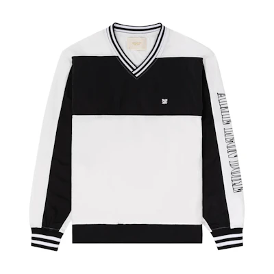 Aimé Leon Dore SS24 Embroidered Floral Badge Striped Collar Sweatshirt White Unisex SS24WJ008-BRIGHTWHITE