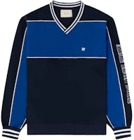 Aimé Leon Dore SS24 Floral Embroidery Badge Striped Collar Sweatshirt Navy Unisex SS24WJ008-NAVYBLAZER Aimé Leon Dore SS24 Floral Embroidery Badge Striped Collar Sweatshirt Navy Unisex SS24WJ008-NAVYBLAZER