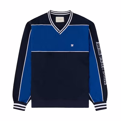 Aimé Leon Dore SS24 Floral Embroidery Badge Striped Collar Sweatshirt Navy Unisex SS24WJ008-NAVYBLAZER