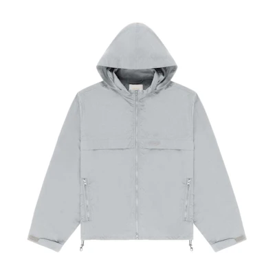 Aimé Leon Dore SS24 Grey Logo Zip-Up Jacket With Elastic Cuffs Unisex SS24WJ006-LIGHTGREY