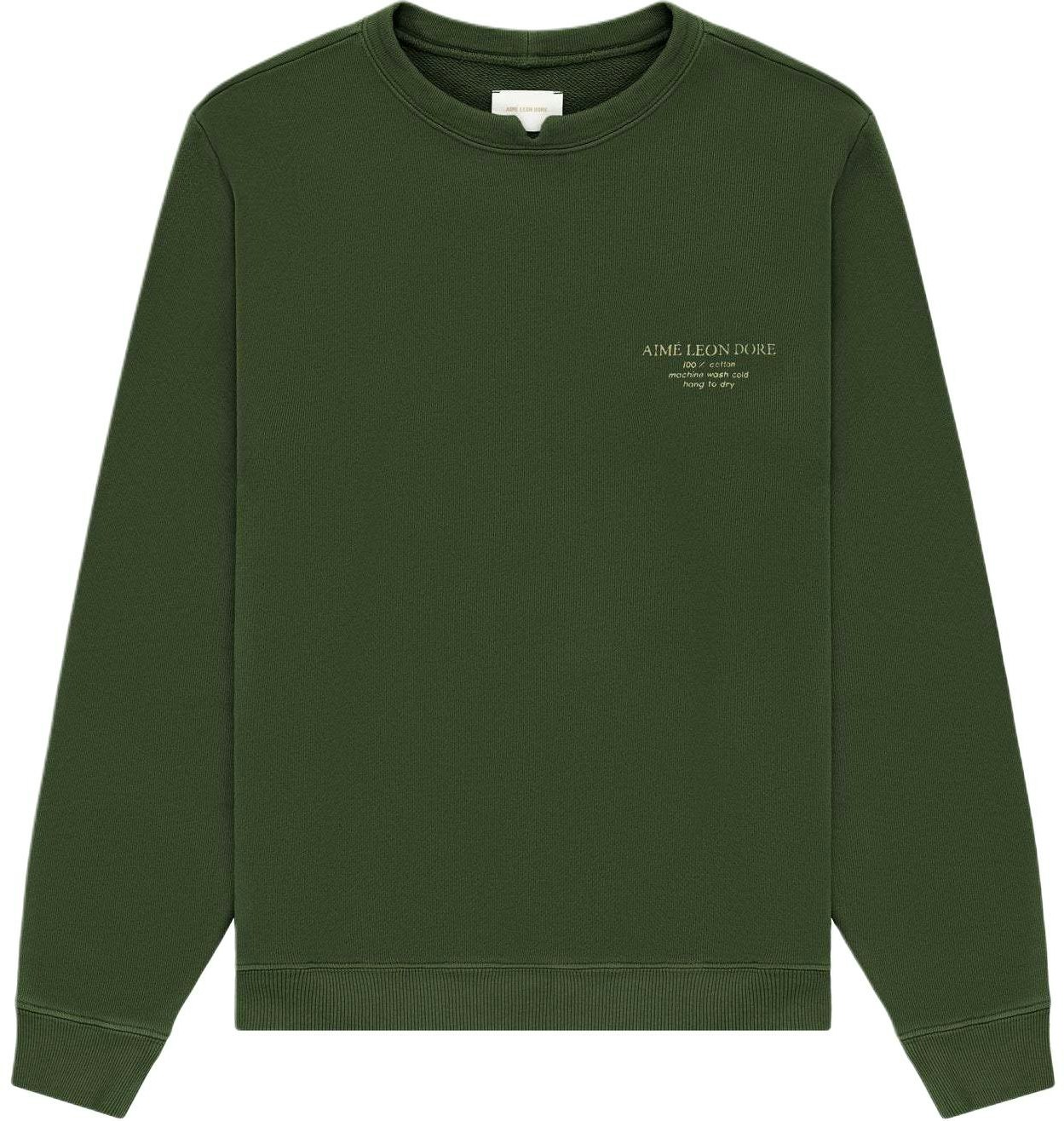 aime-leon-dore-ss-24-logo-crewneck-sweatshirt-green-unisex-ss-24-cs-001-kombugreen